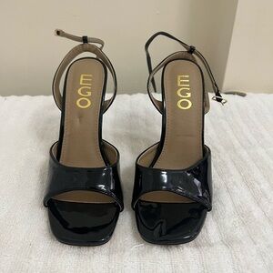 EGO Glossy Black Heeled Sandals